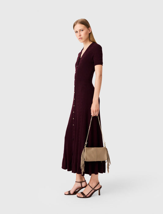 Knit maxi dress Burgundy