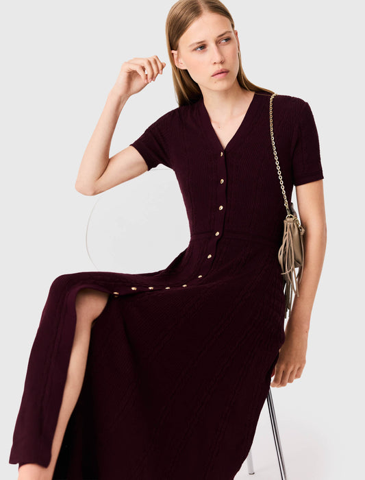 Knit maxi dress Burgundy