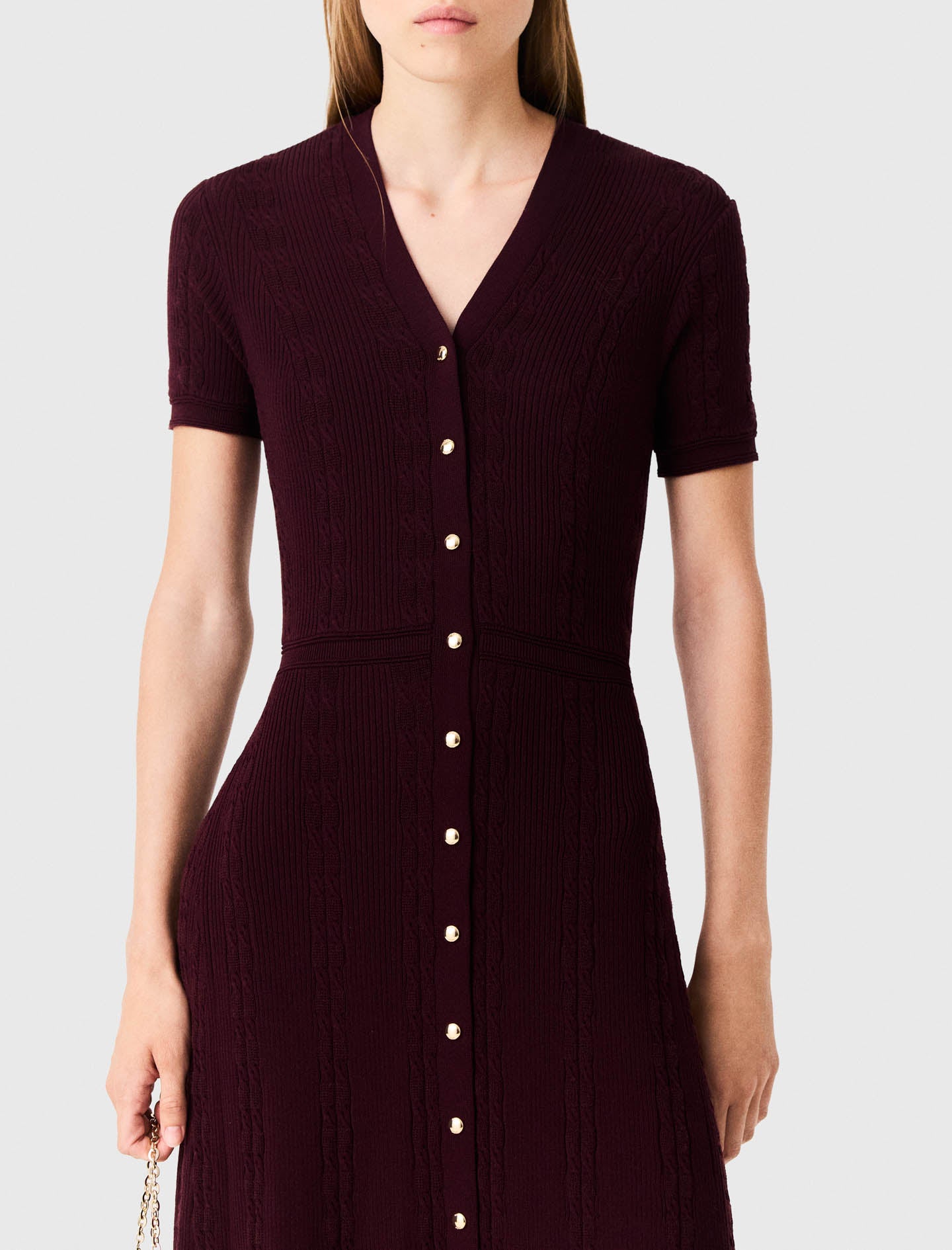Knit maxi dress Burgundy