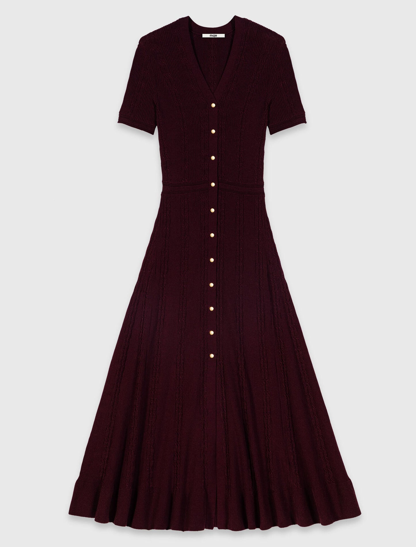 Knit maxi dress Burgundy