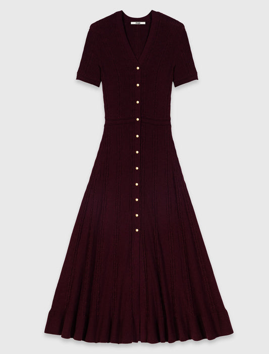 Knit maxi dress Burgundy