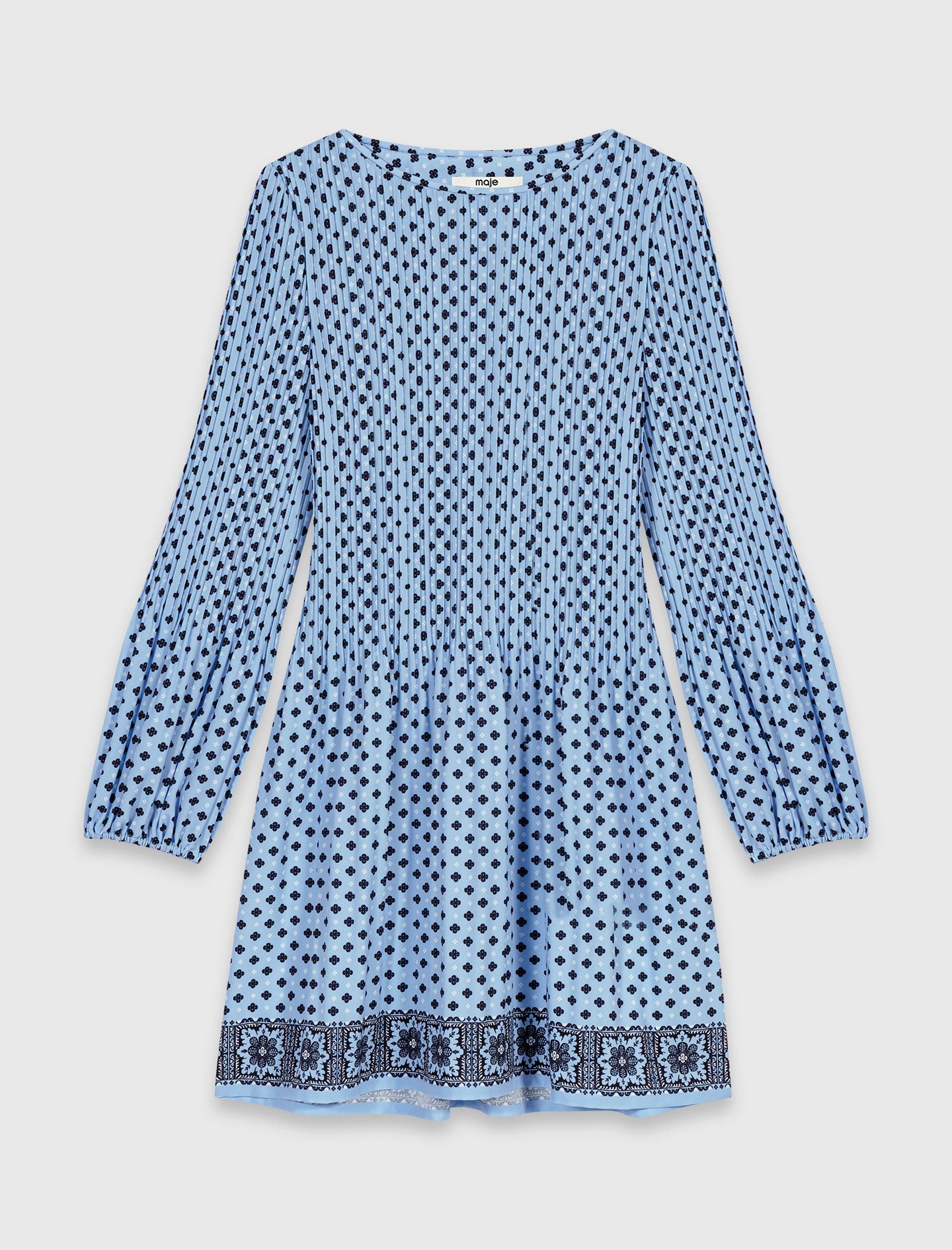 Patterned pleated dress Light Blue Loungewear