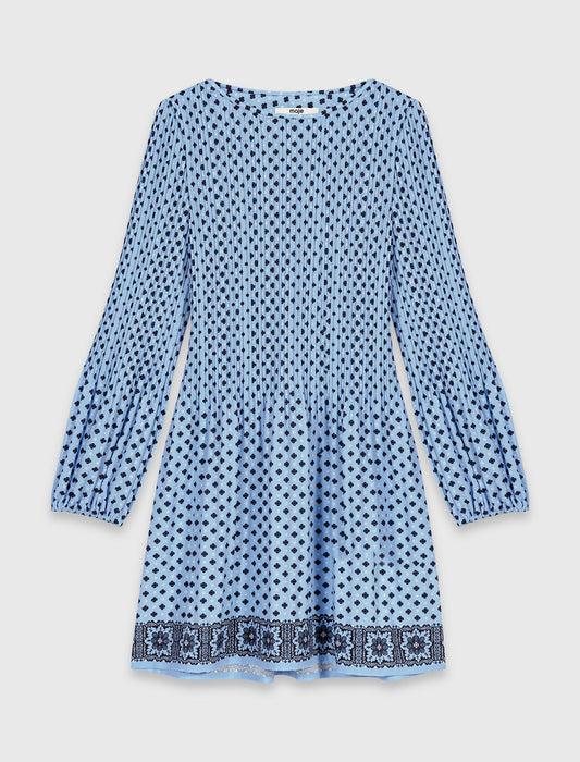 Patterned pleated dress Light Blue Loungewear
