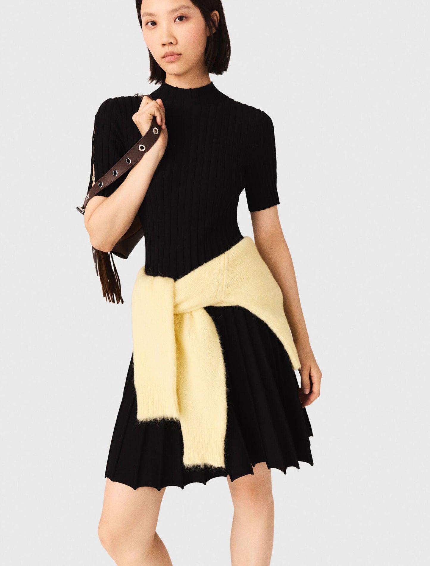 Short knit dress Black