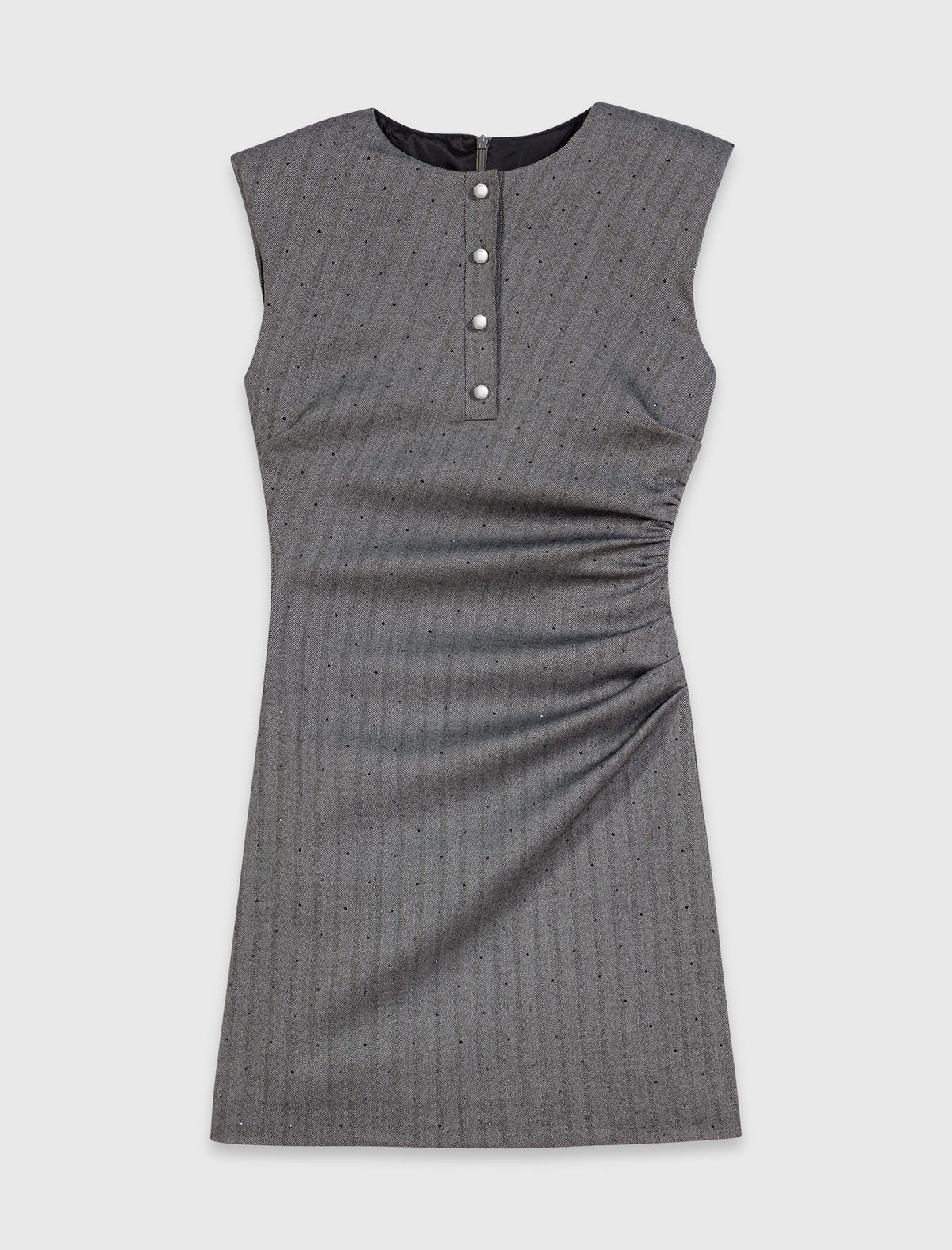 Short rhinestone tailored dress Grey