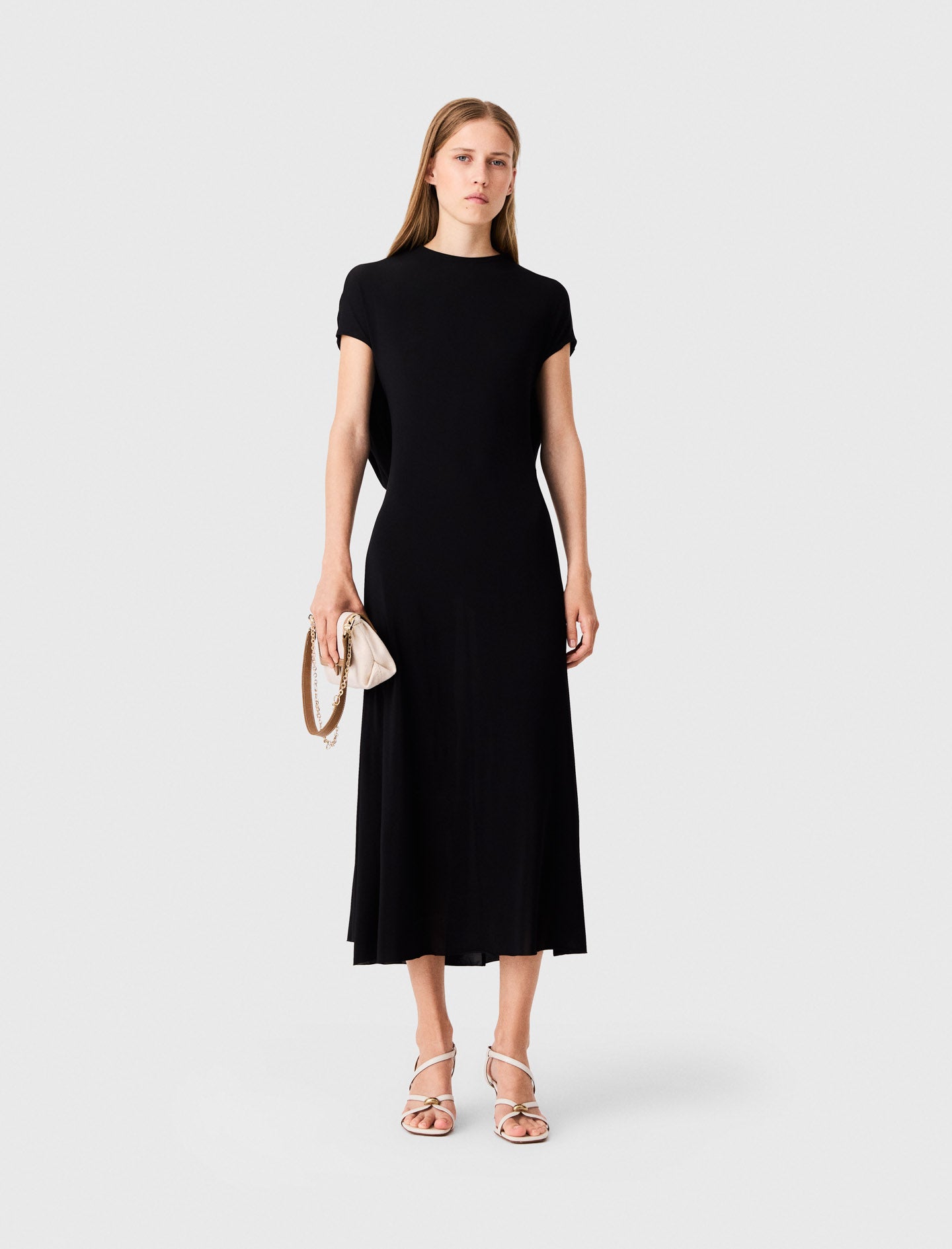 Cowl-back maxi dress Black