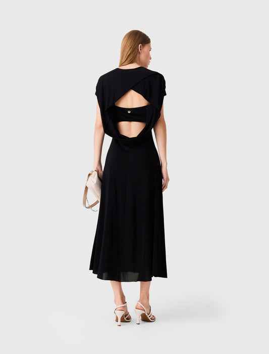 Cowl-back maxi dress Black