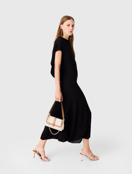 Cowl-back maxi dress Black