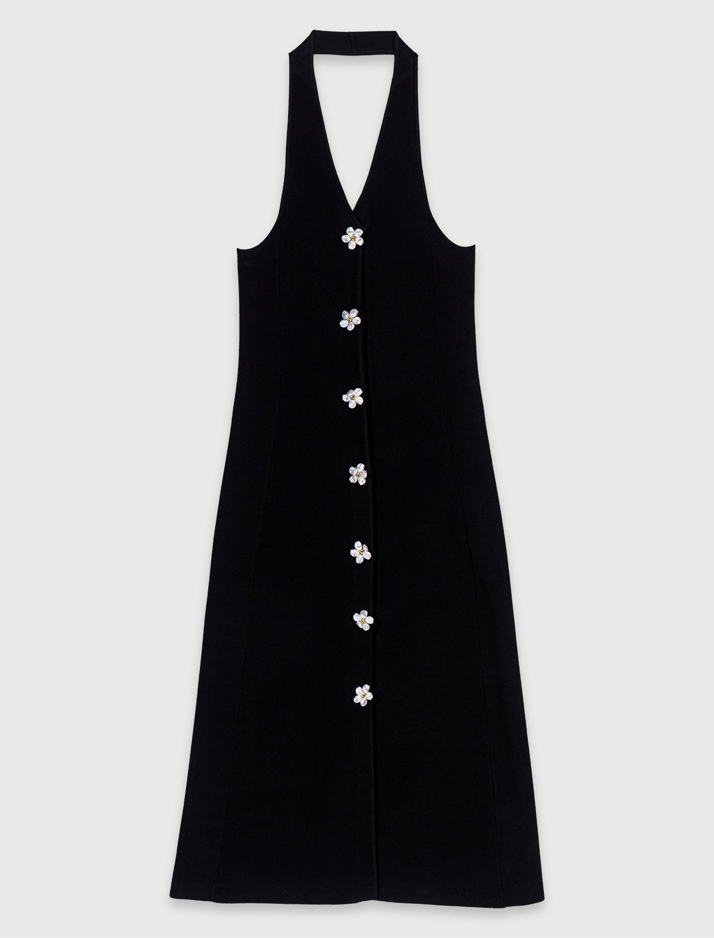 Dress with floral jewel details Black
