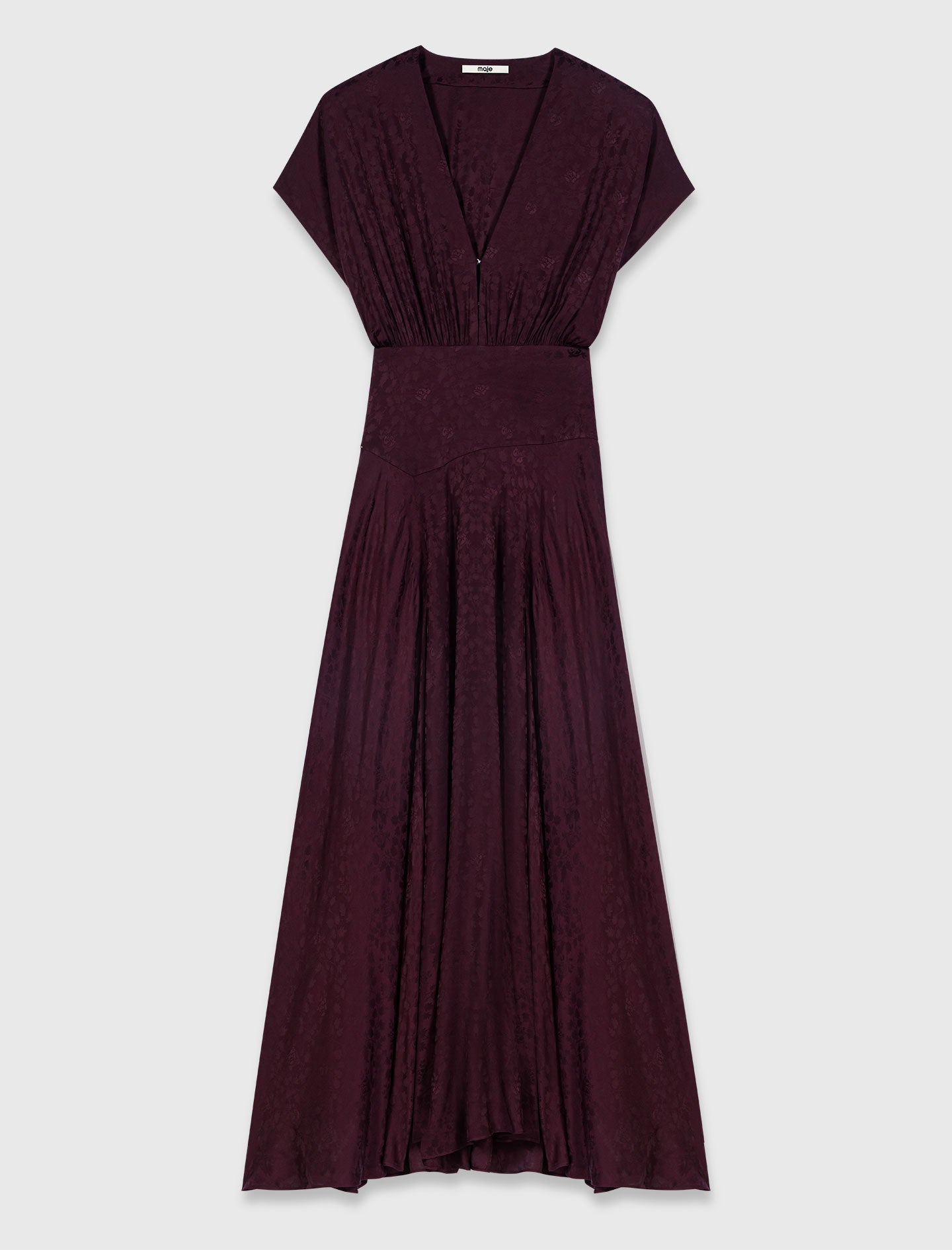 Jacquard print maxi dress Burgundy