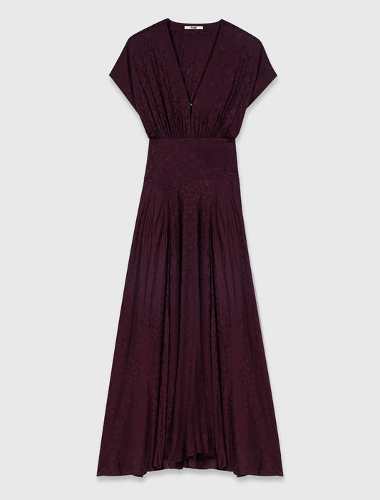 Jacquard print maxi dress Burgundy