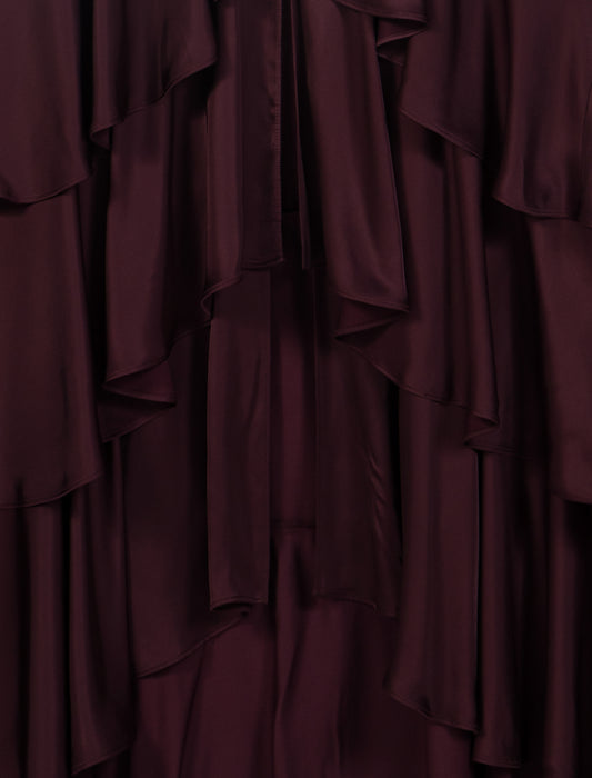 Ruffled maxi dress Burgundy