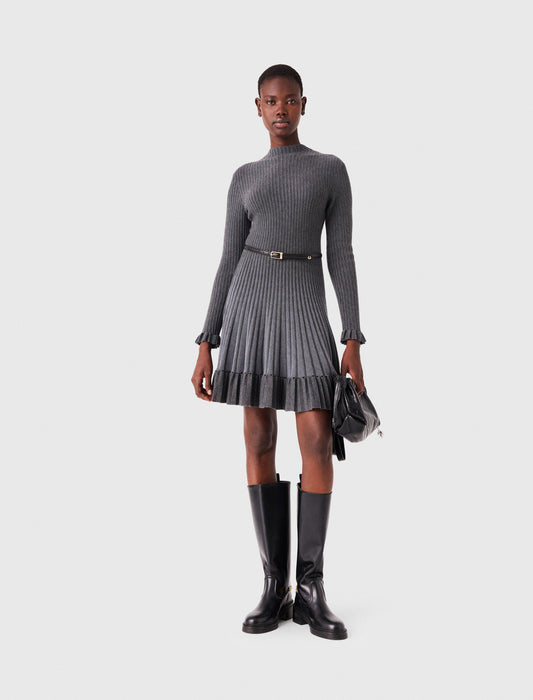 Short gradient knit dress Grey