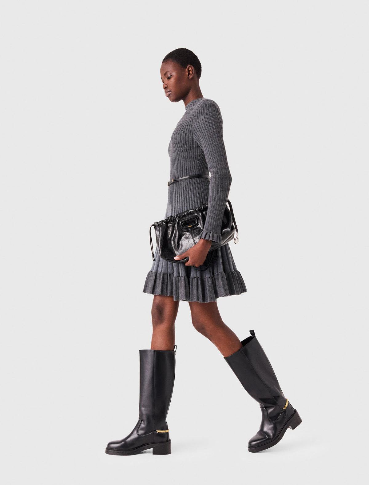 Short gradient knit dress Grey