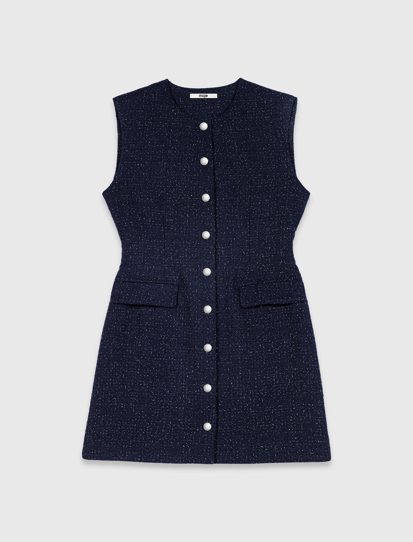 Short lurex tweed dress Navy