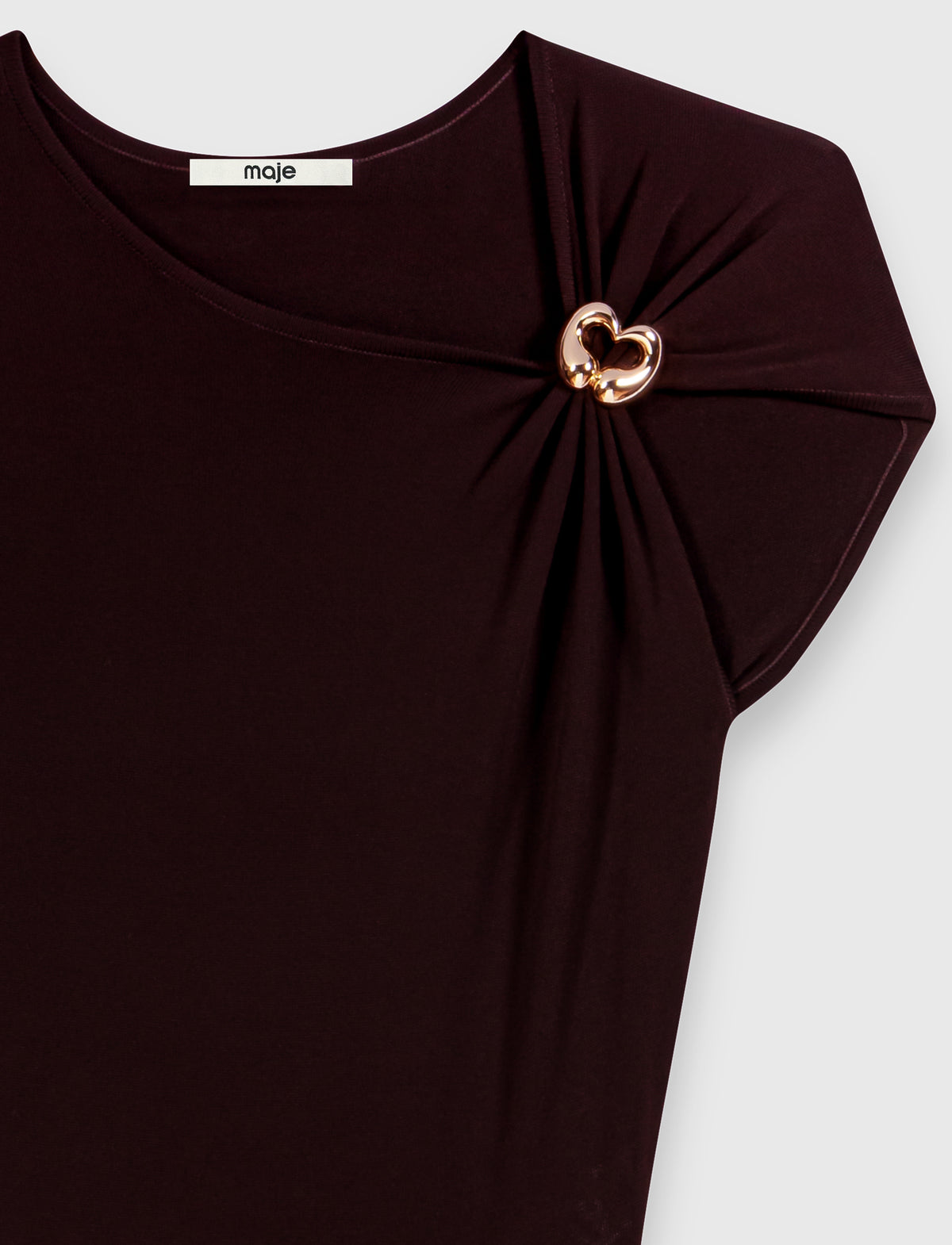 Asymmetrical jersey dress Dark Brown