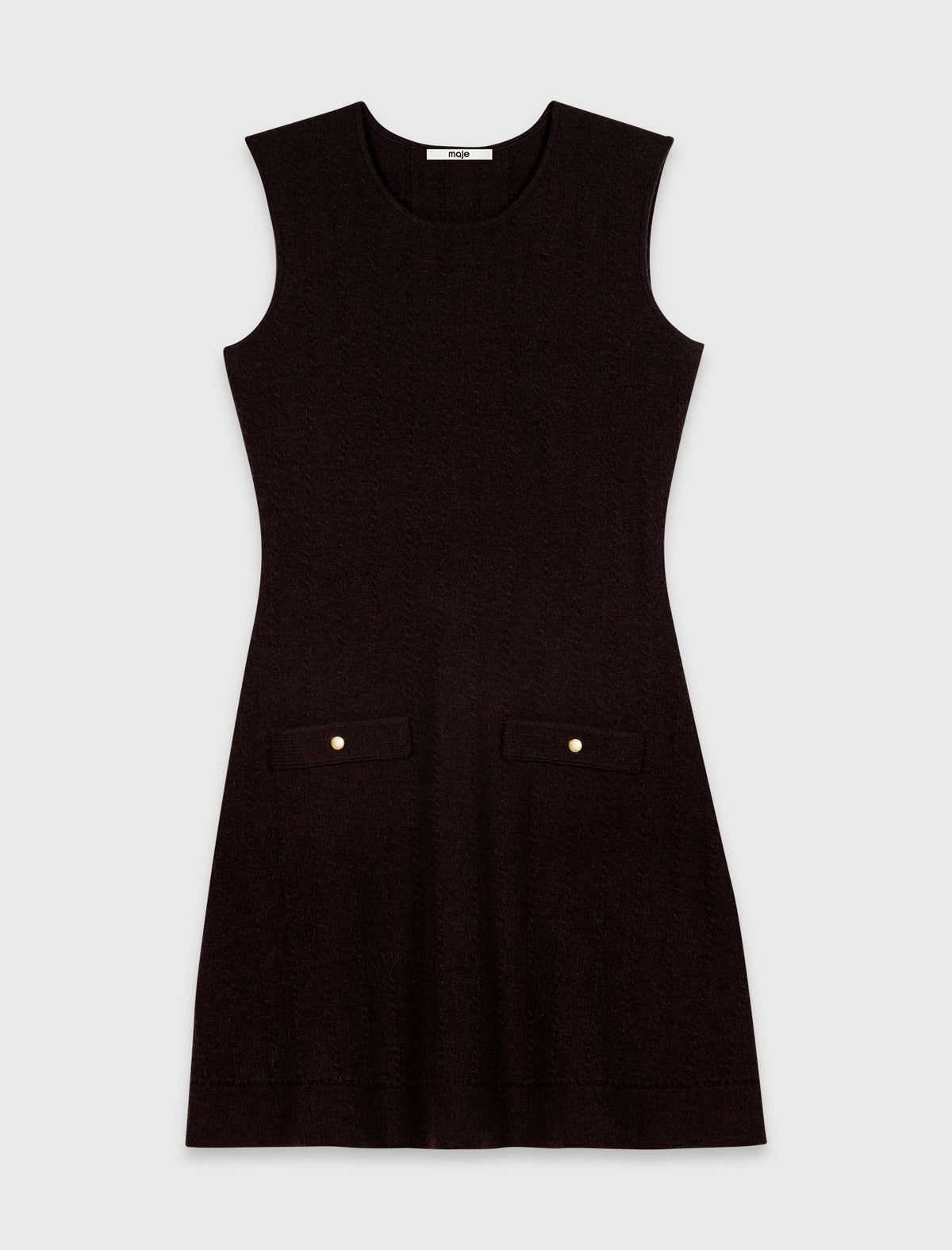 Knitted dress with detachable jumper Dark Brown