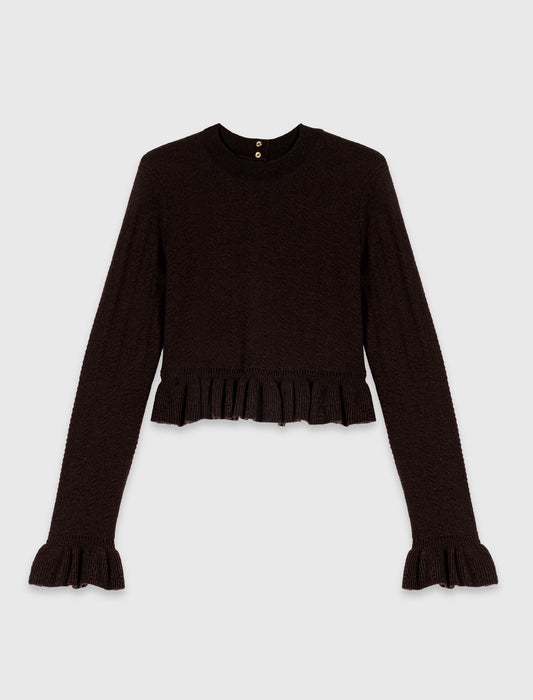 Knitted dress with detachable jumper Dark Brown