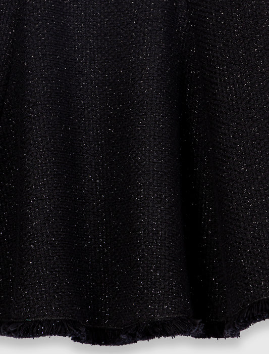 Short fringed tweed dress Black