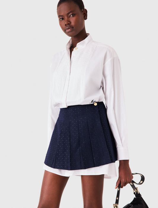 Shirt dress with removable skirt White/Navy