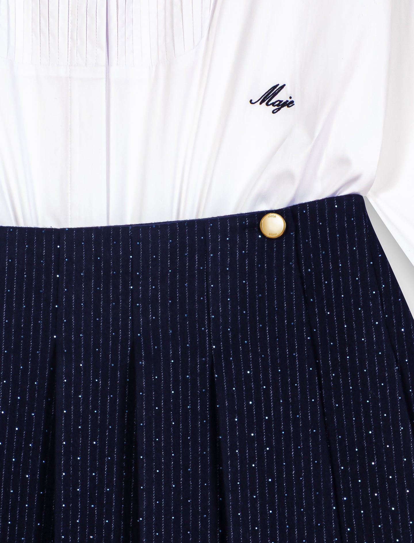 Shirt dress with removable skirt White/Navy