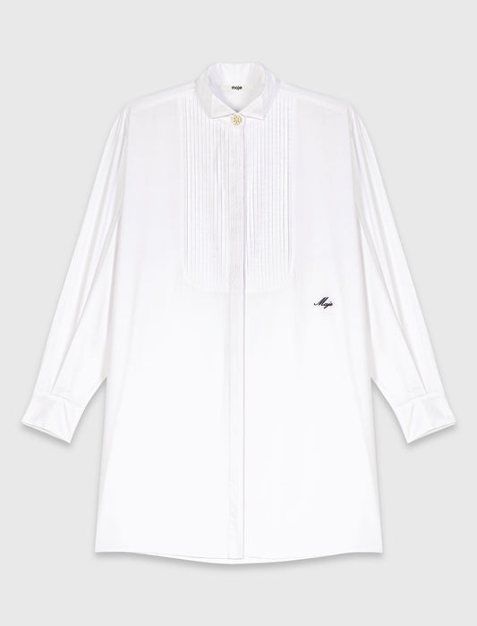 Shirt dress with removable skirt White/Navy