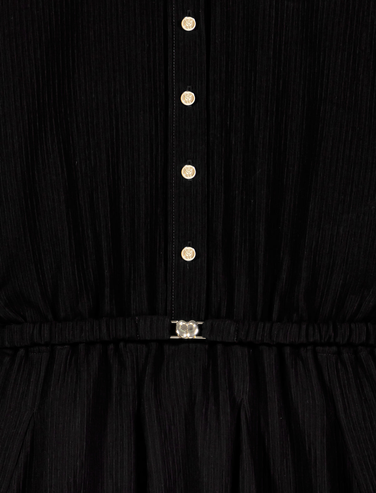 Long-sleeved shirt dress Black