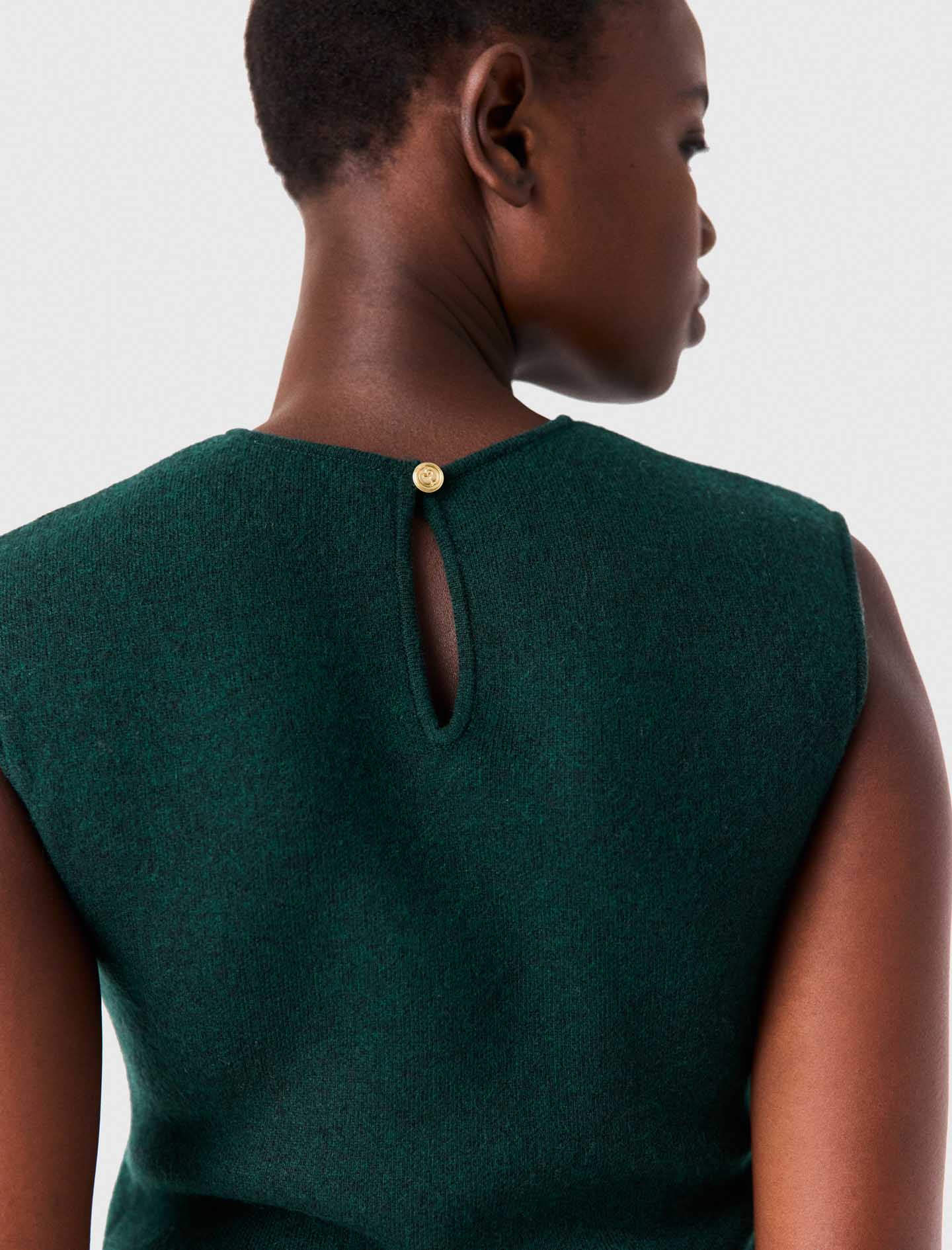 Knit dress with removable sweater Bottle Green