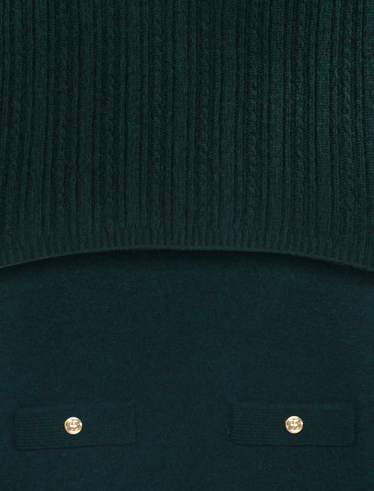 Knit dress with removable sweater Bottle Green