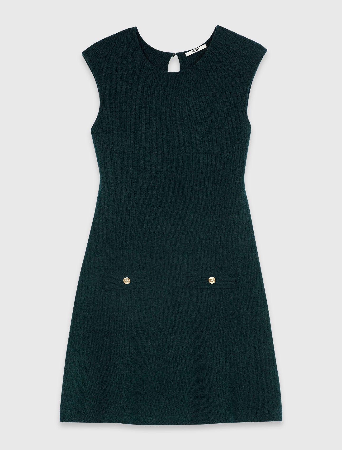 Knit dress with removable sweater Bottle Green