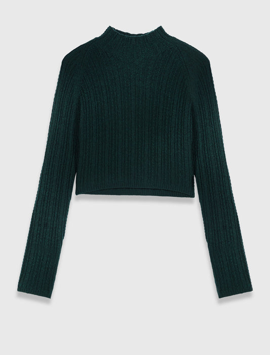 Knit dress with removable sweater Bottle Green