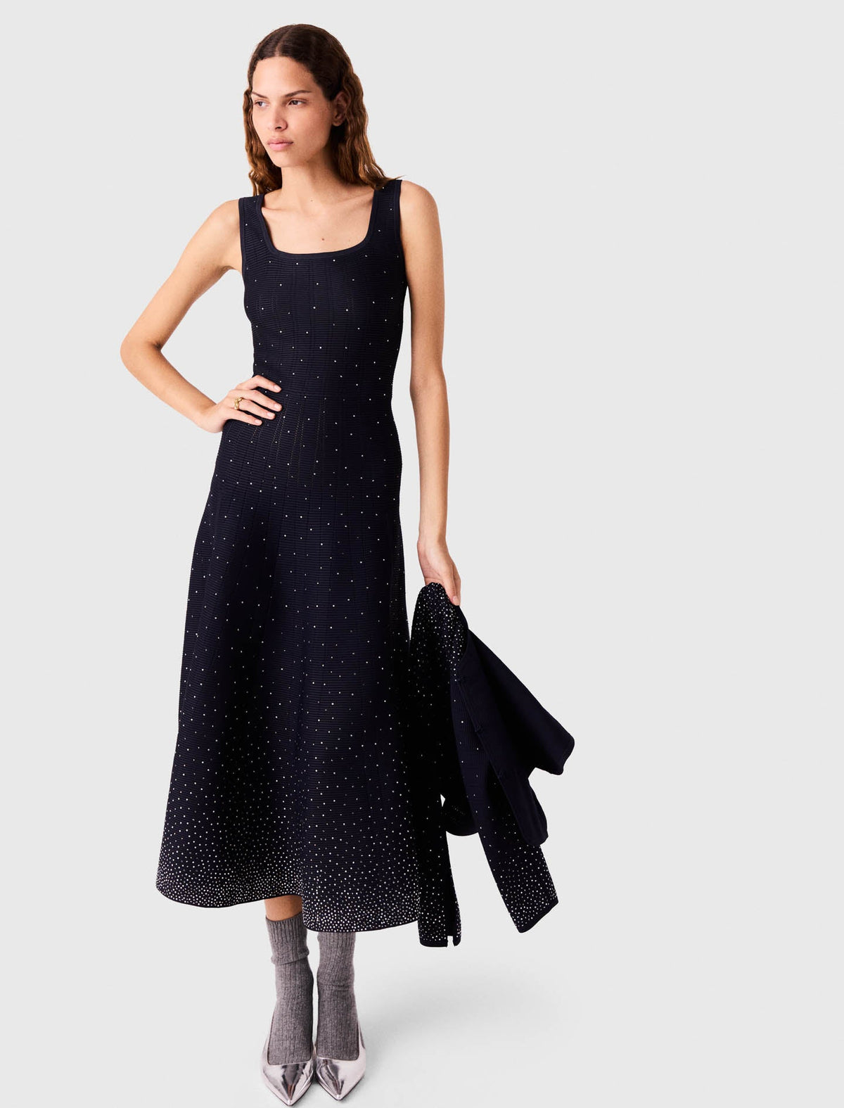 Maje Knitted Dress Navy