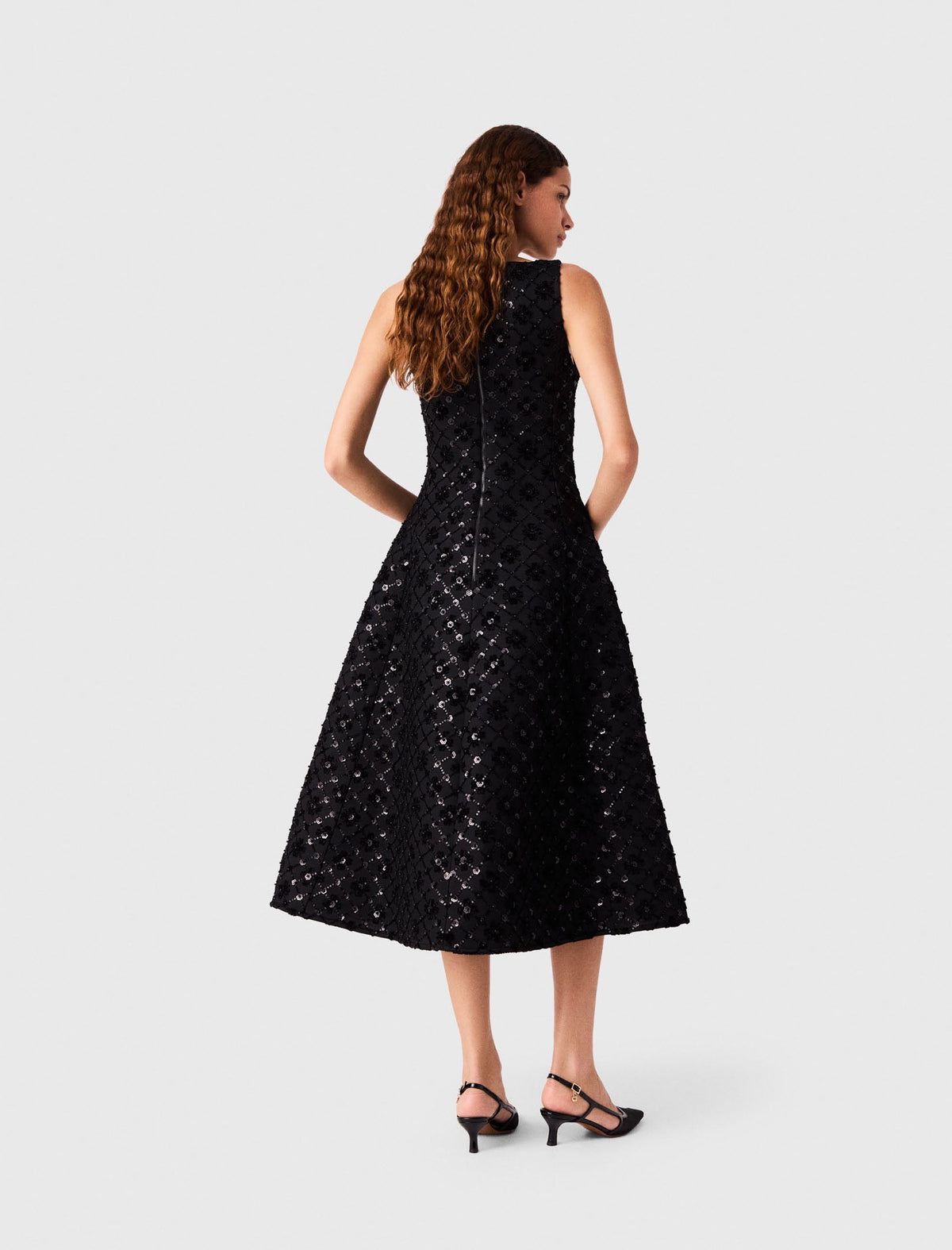 Rhinestone Velvet Maxi Dress Black