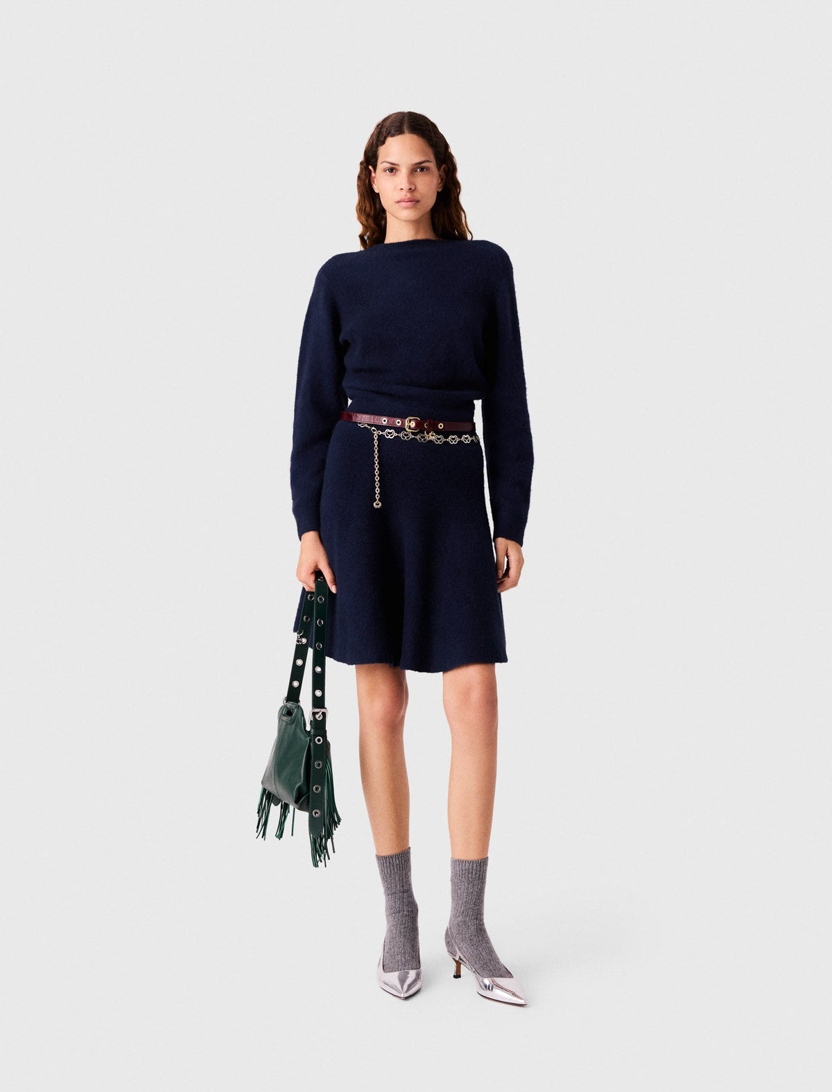 Maje Knitted Dress Navy