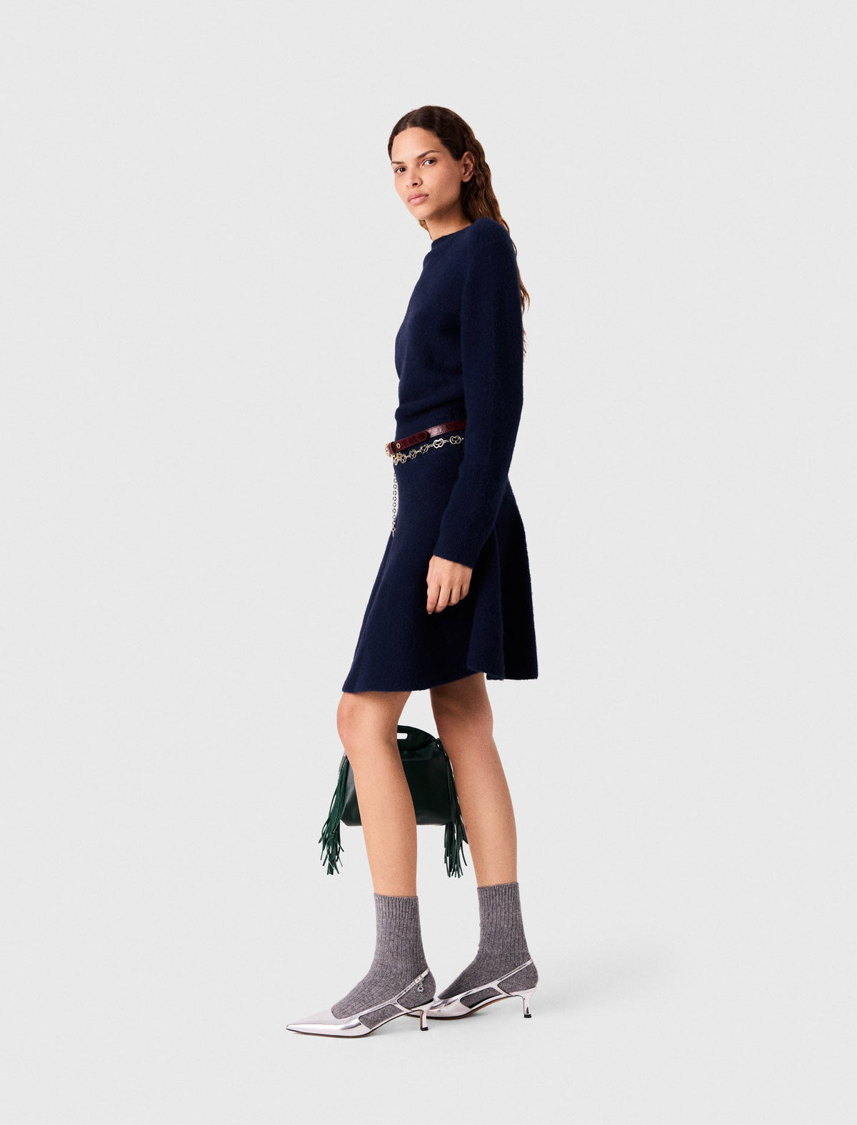 Maje Knitted Dress Navy