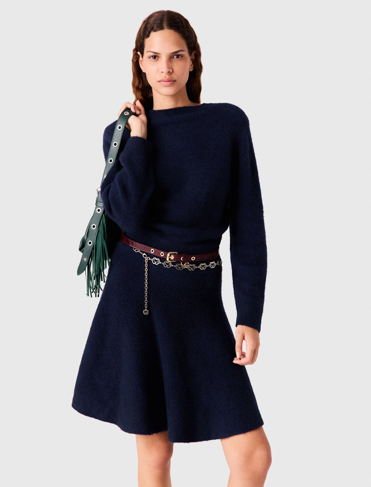 Maje Knitted Dress Navy