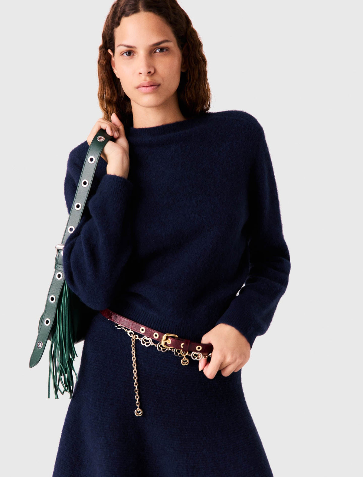 Maje Knitted Dress Navy