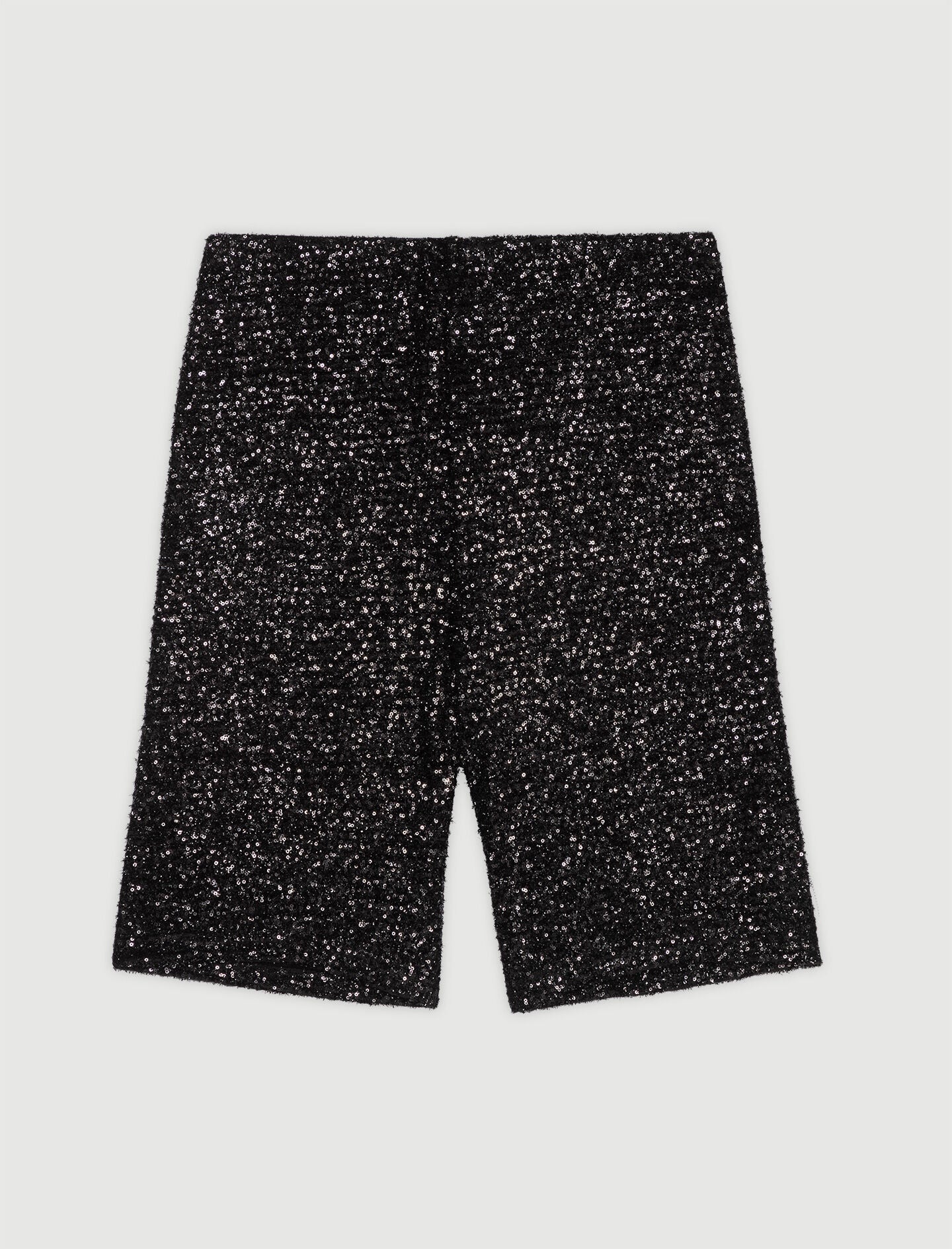 Black-glittery cycling shorts