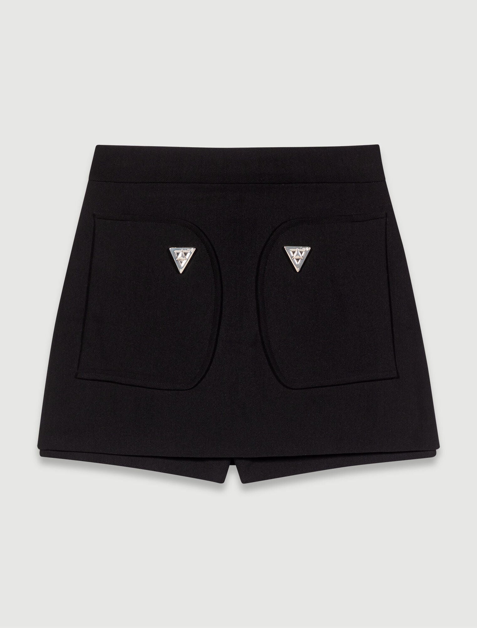 Black-Crepe Skirt Shorts