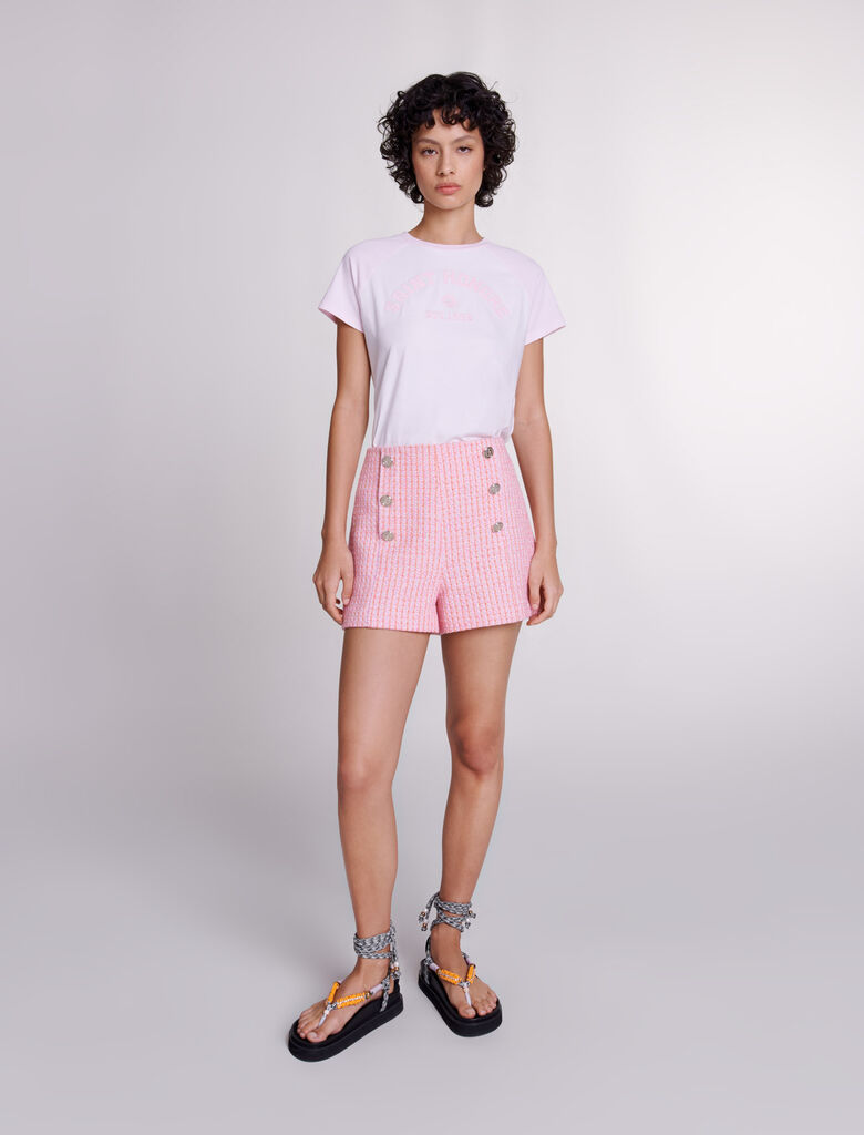 Pink / Orange-Tweed shorts