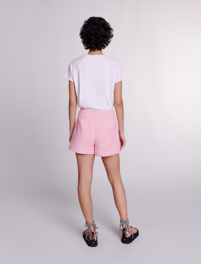 Pink / Orange-Tweed shorts