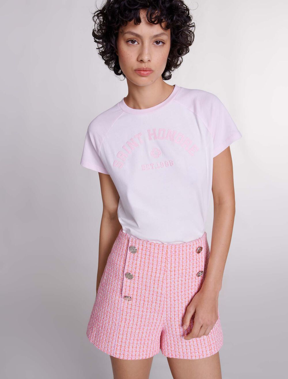 Pink / Orange-featured-Tweed shorts