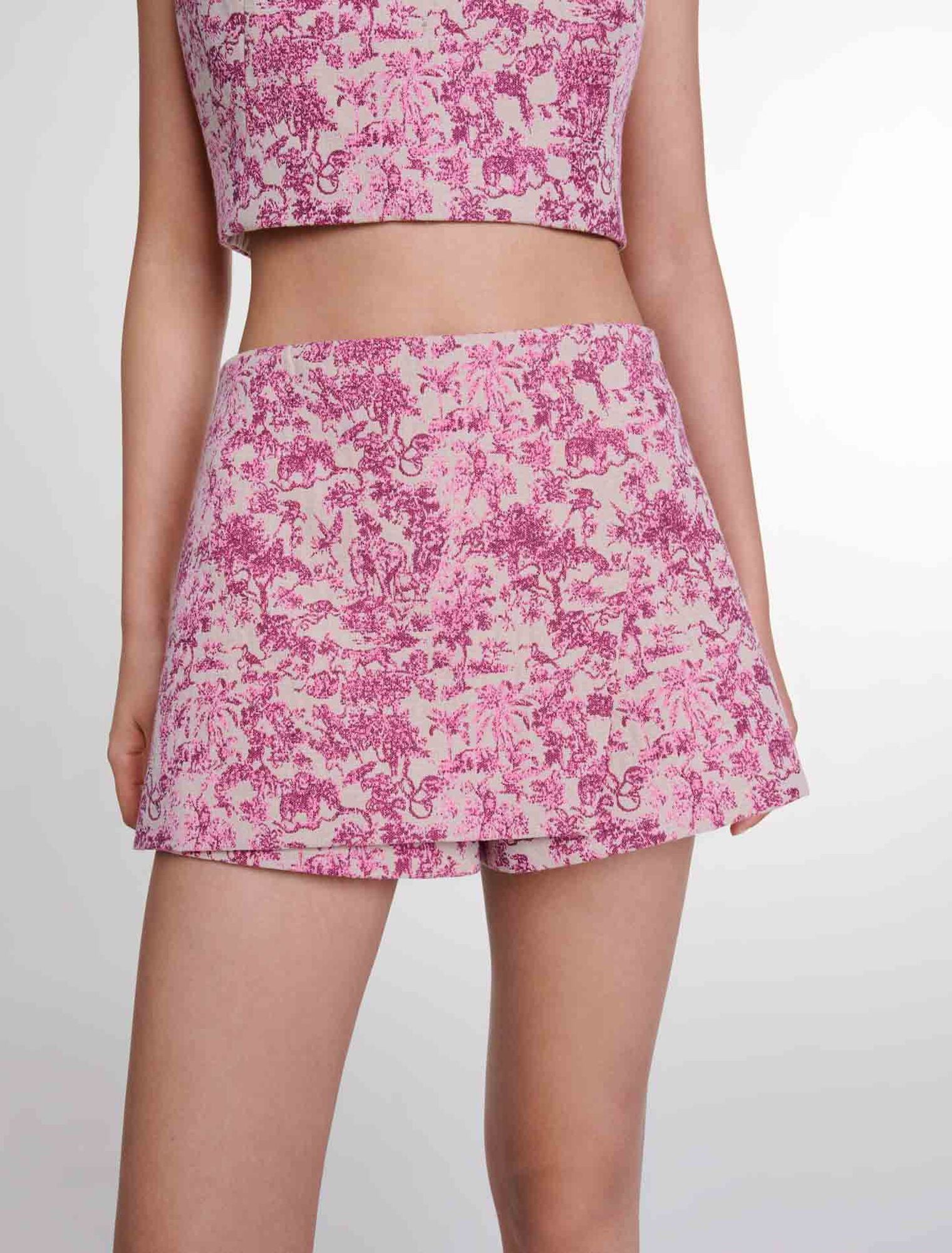 Pink toile de jouy  -Layered Toile de Jouy shorts