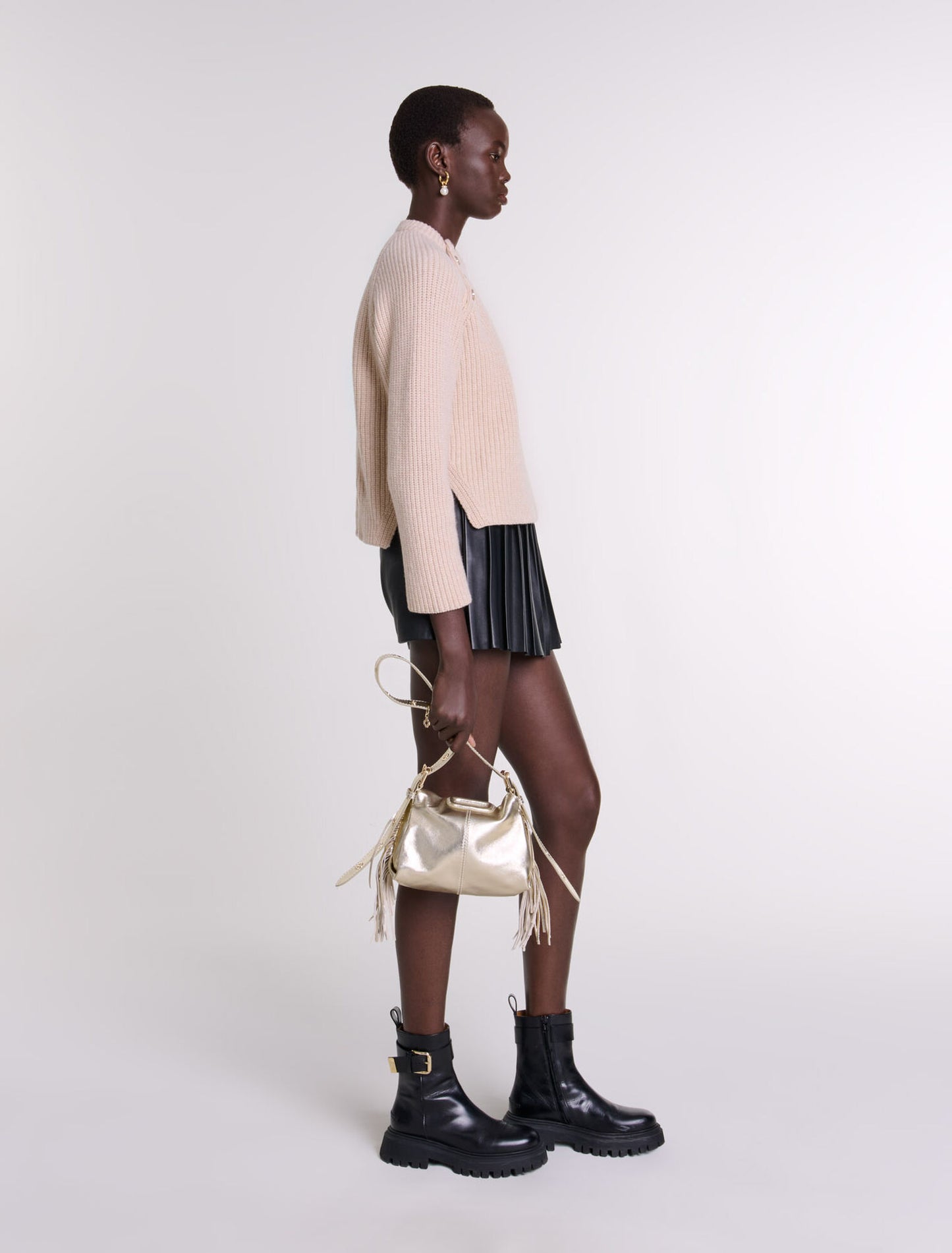 Black  -Leather Skort