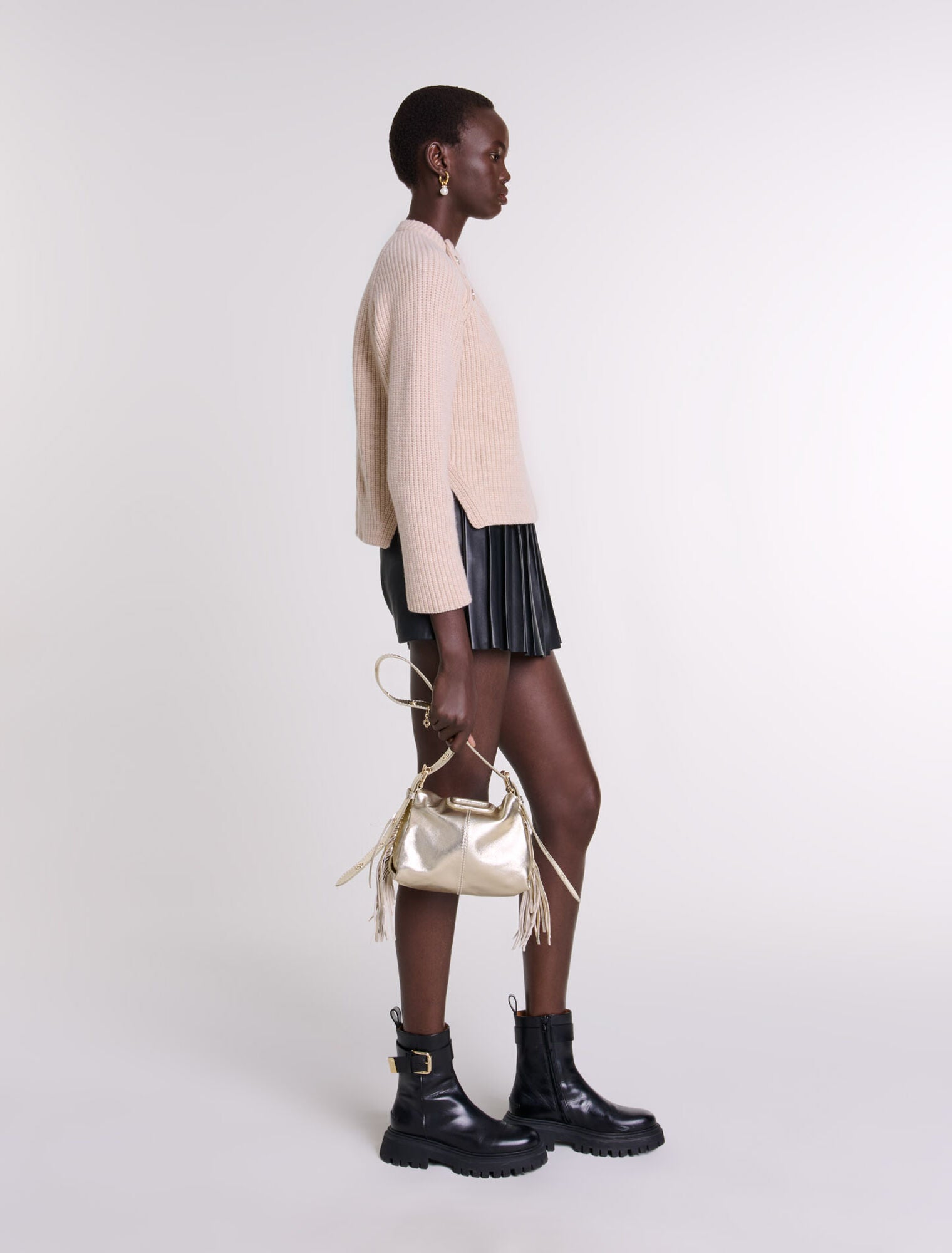 Black  -Leather Skort