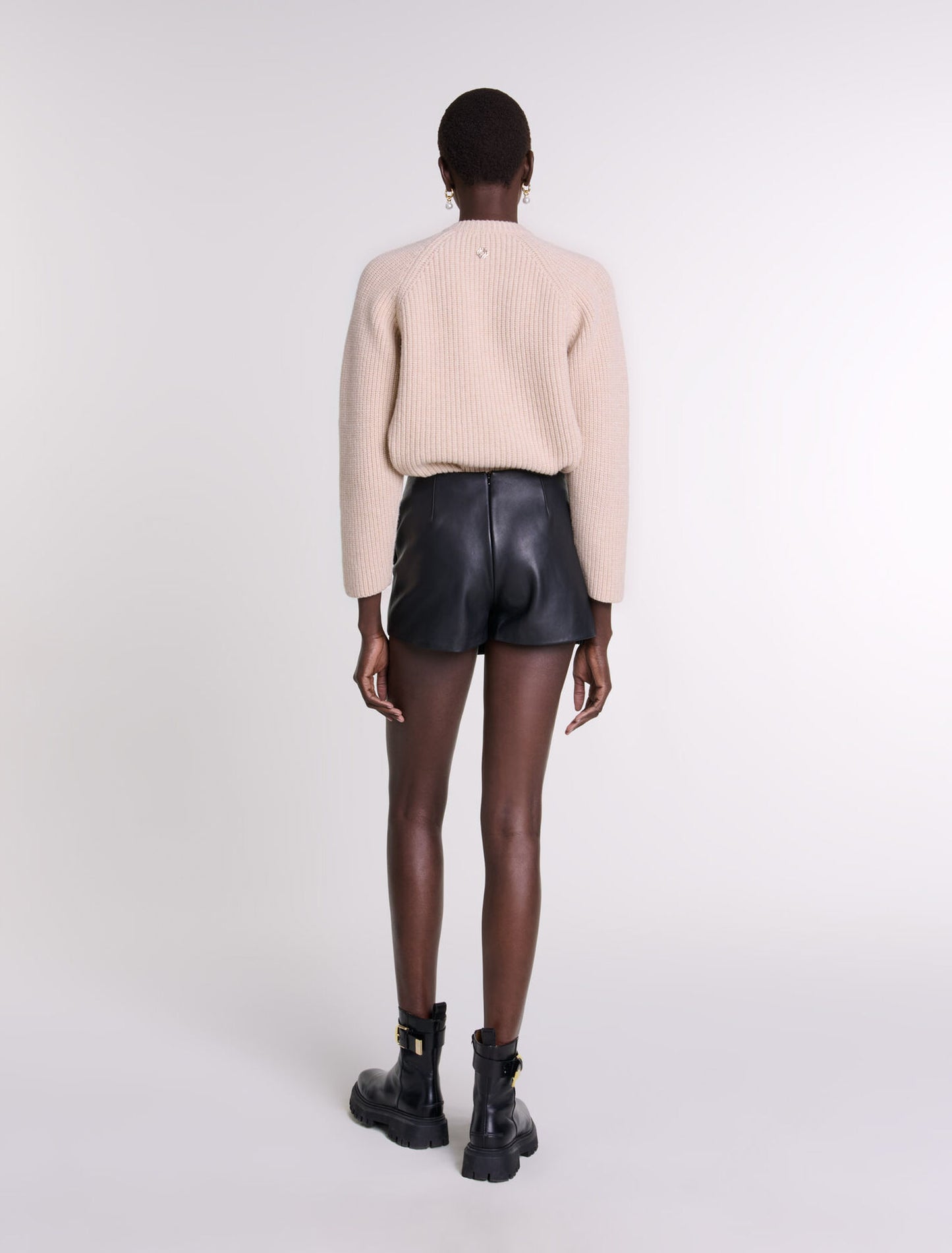 Black  -Leather Skort