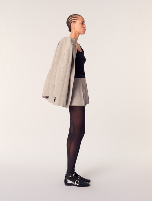 Grey-Suit shorts with darts