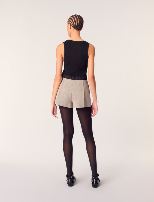 Grey-Suit shorts with darts