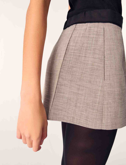 Grey-Suit shorts with darts