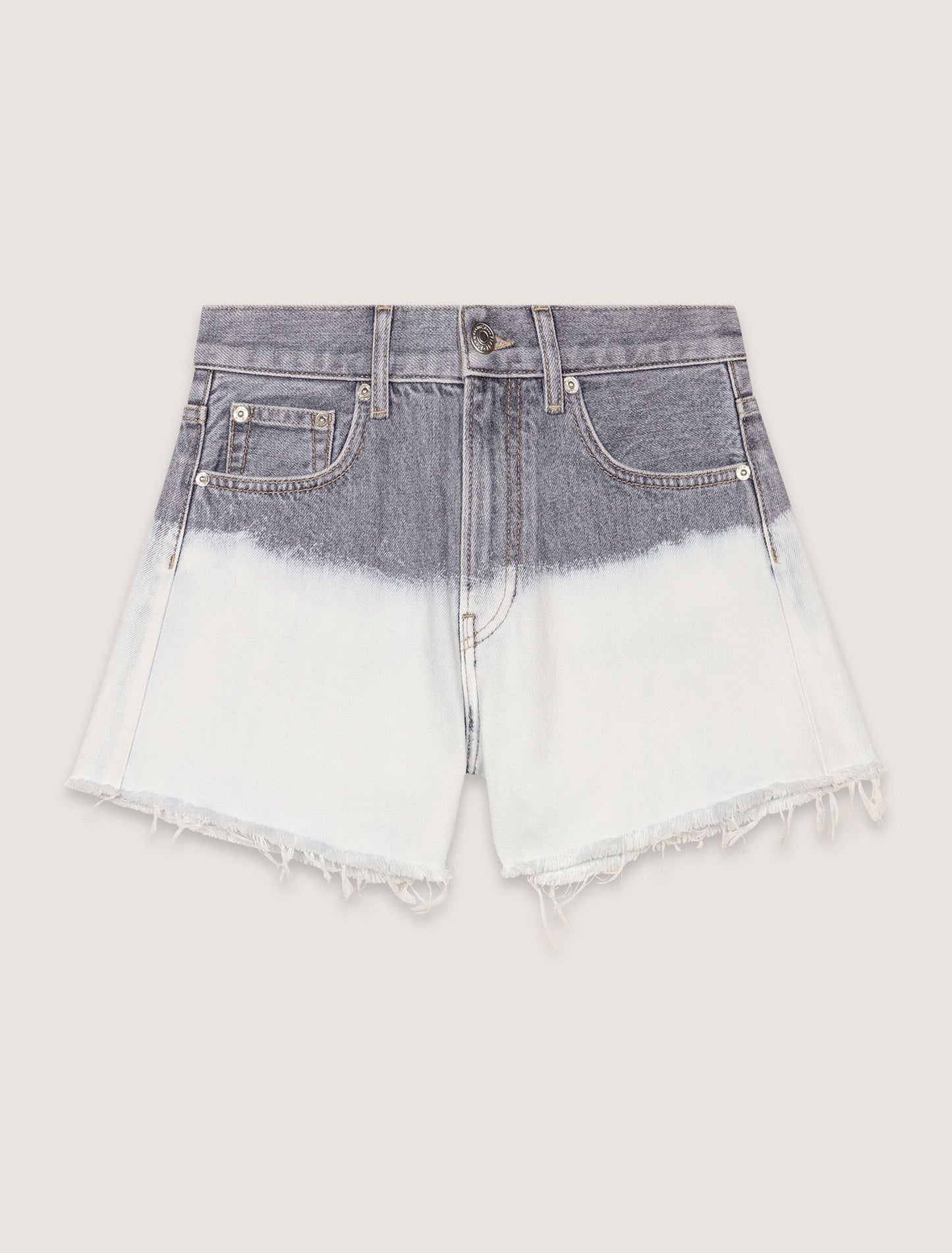 Grey/White-Tie-dye denim shorts